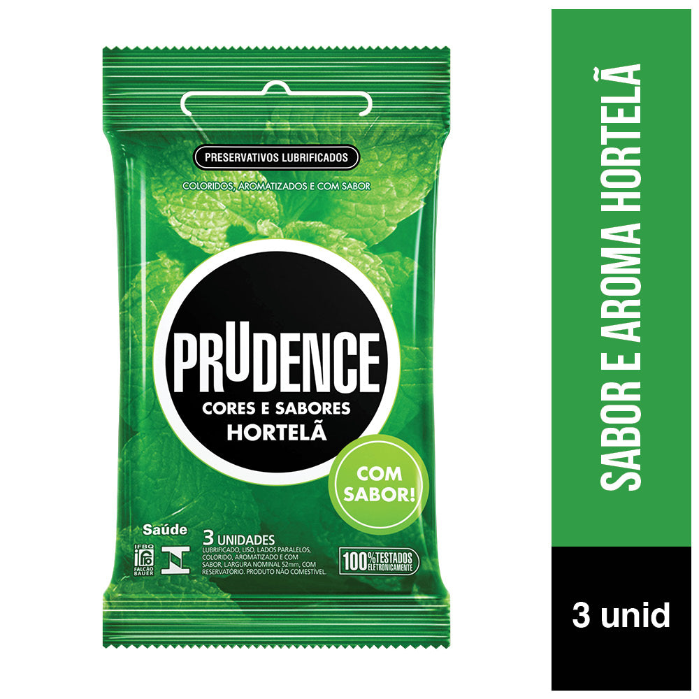 Preservativo Prudence Hortelã com 3 unidades