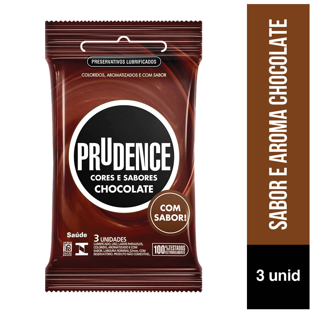Preservativo Prudence Chocolate com 3 unidades
