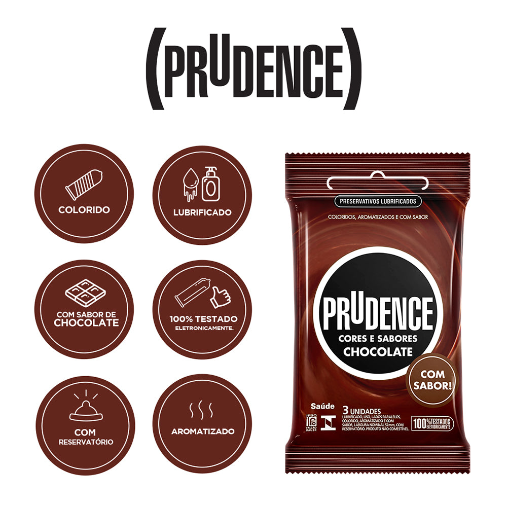 Preservativo Prudence Chocolate com 3 unidades