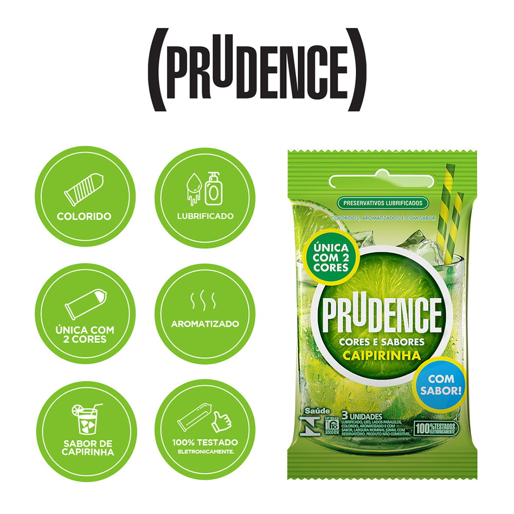 Preservativo Prudence Caipirinha com 3 unidades