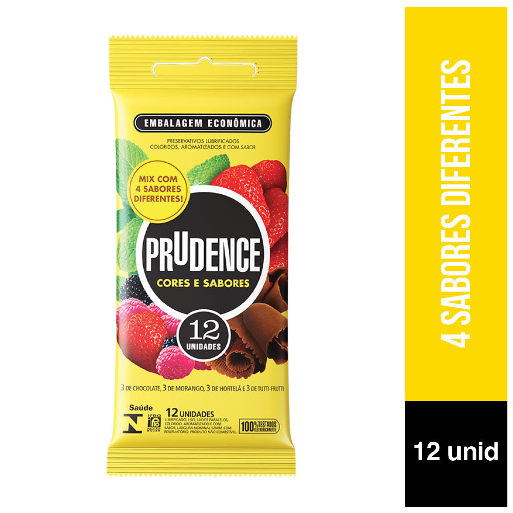 Preservativo Prudence Mix Flowpack com 12 unidades
