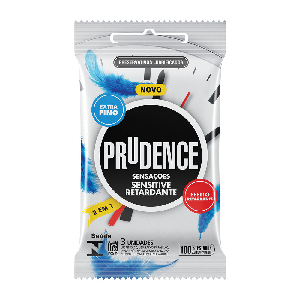 Preservativo Prudence Sensitive Retardante com 3 unidades