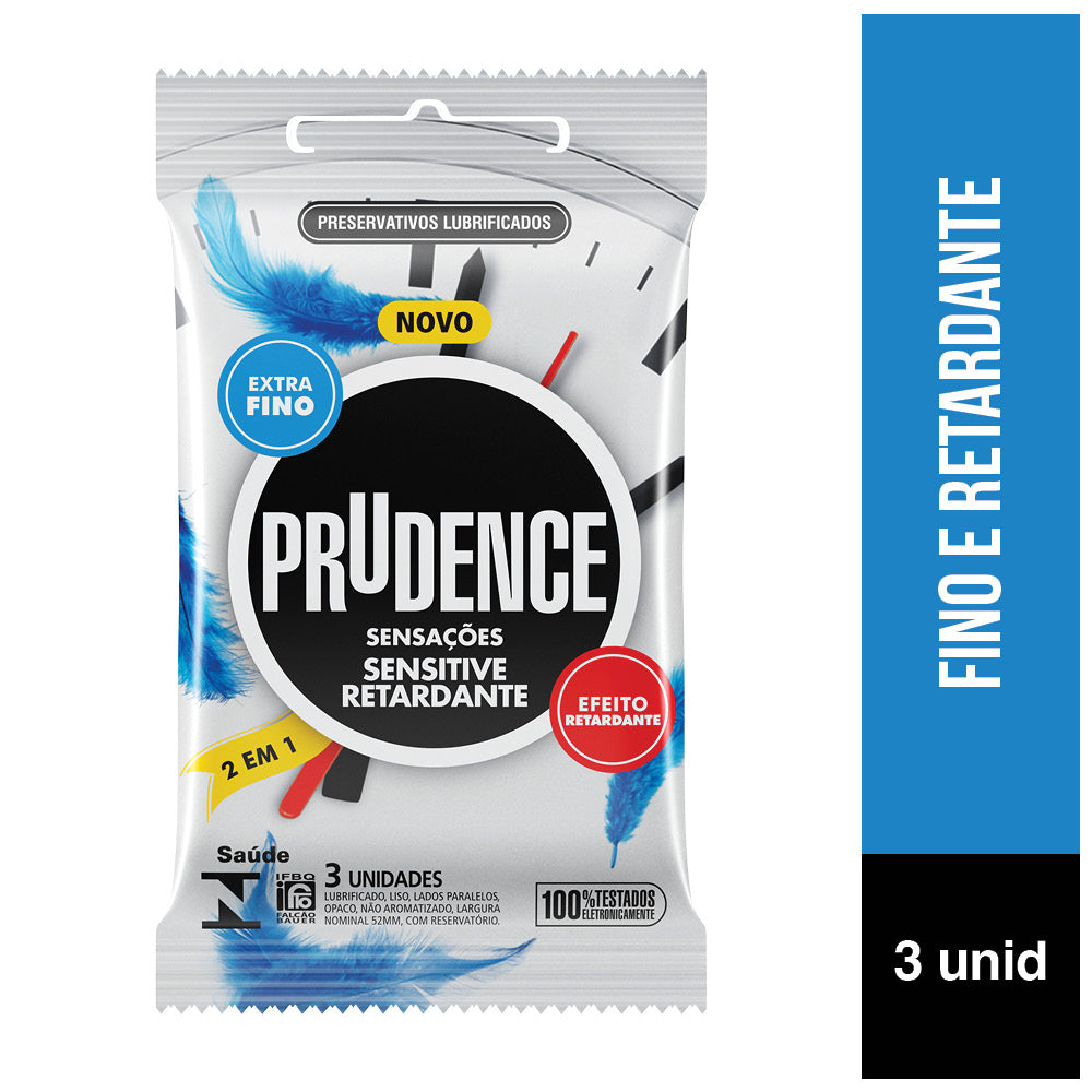 Preservativo Prudence Sensitive Retardante com 3 unidades