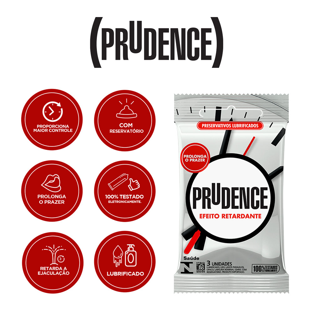Preservativo Prudence Efeito Retardante com 3 unidades