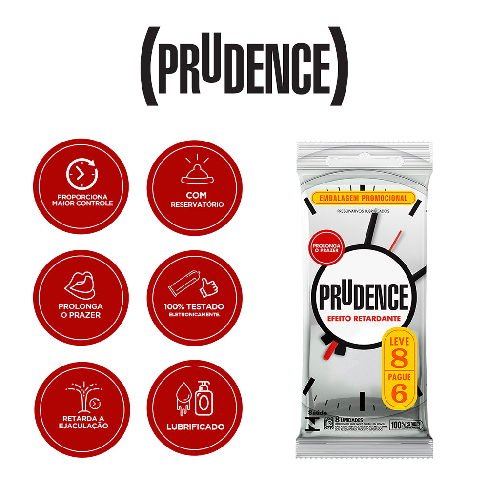 Preservativo Prudence Efeito Retardante Leve 8 Pague 6