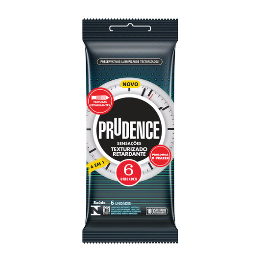 Preservativo Prudence Texturizado Retardante com 6 unidades