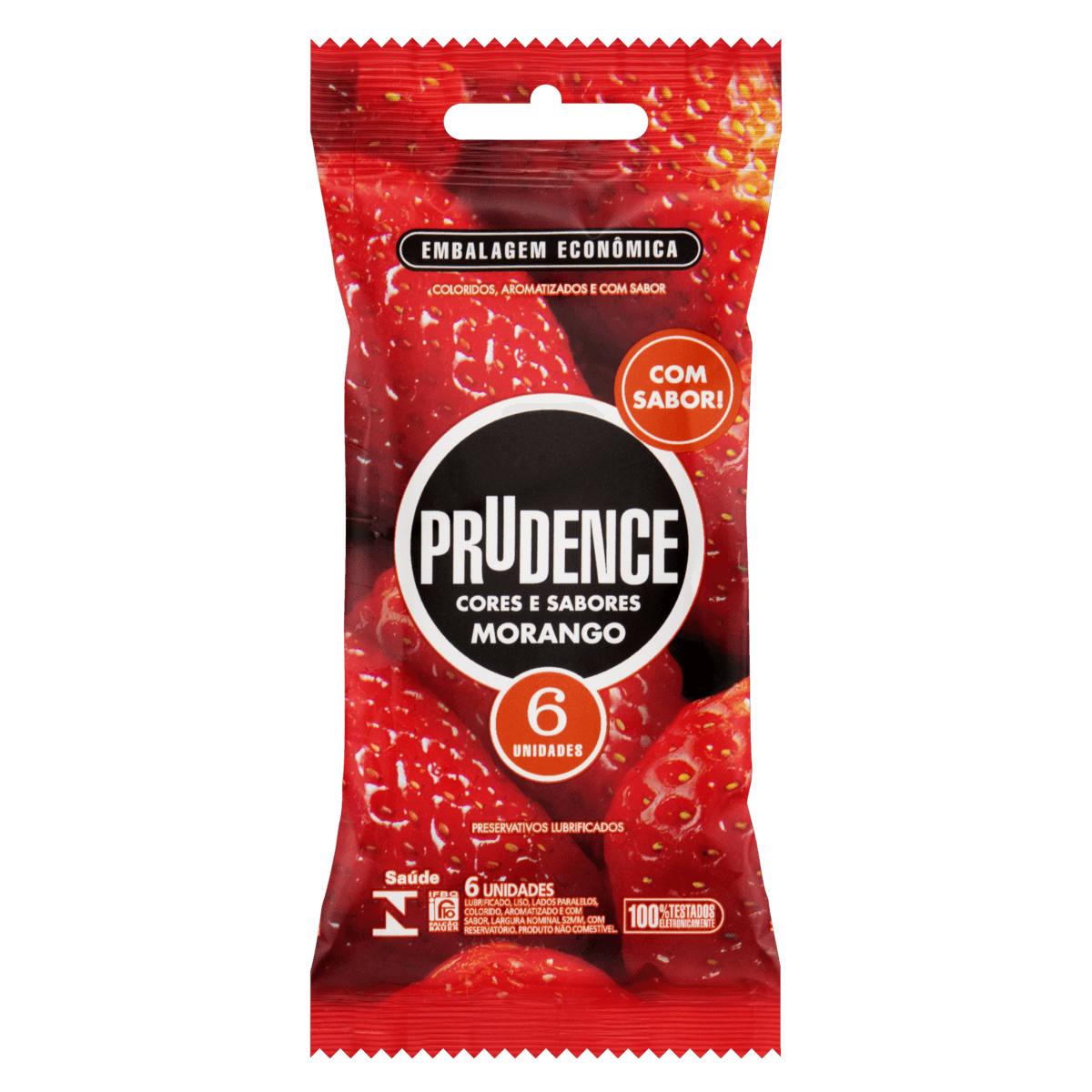 Preservativo Prudence Morango com 6 unidades