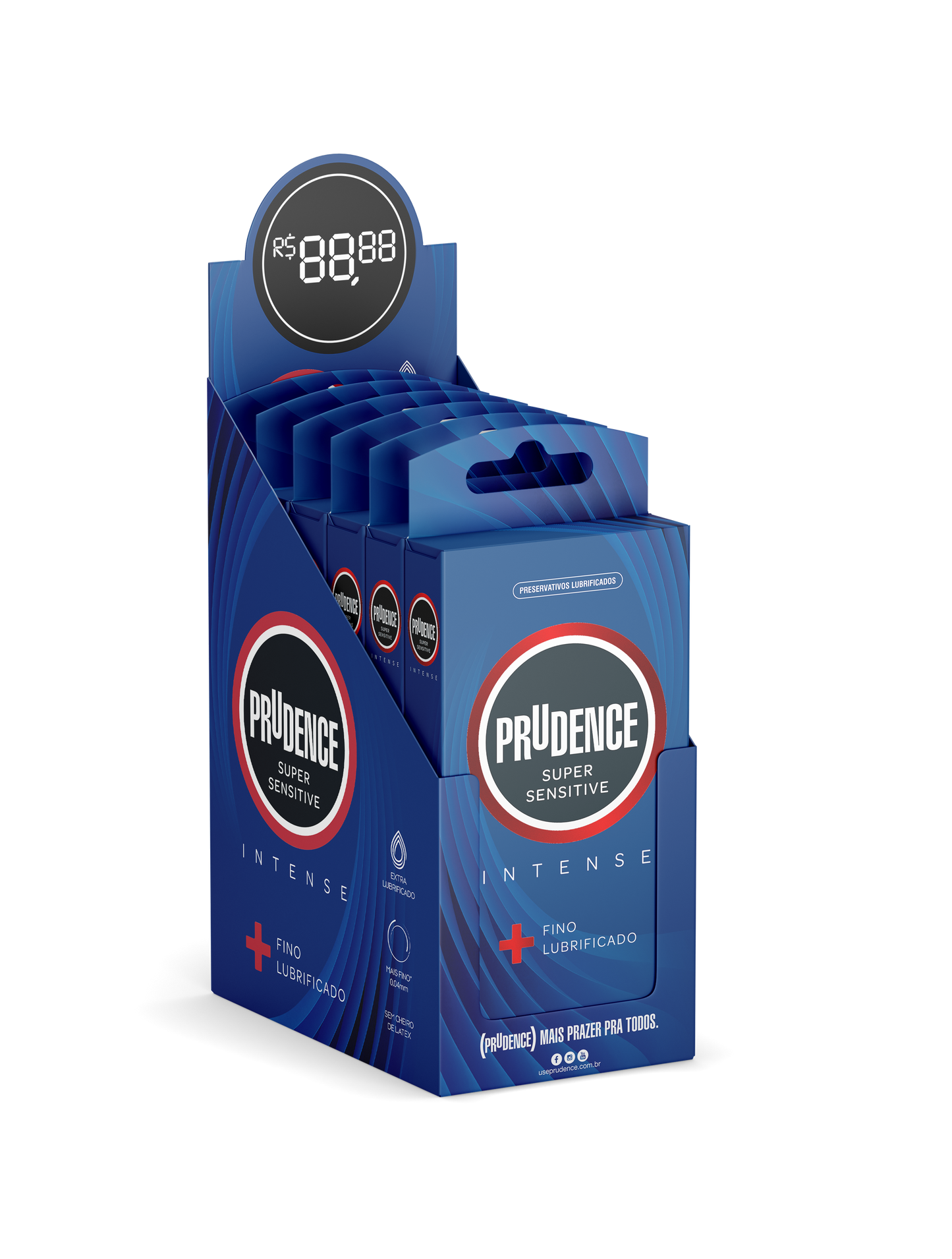Display Preservativo Prudence Super Sensitive (Intense) com 6 x 6 unidades