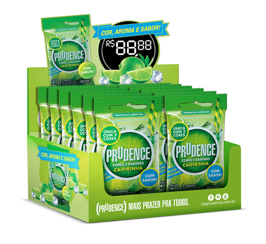 Display Preservativo Prudence Caipirinha com 12 x 3 unidades