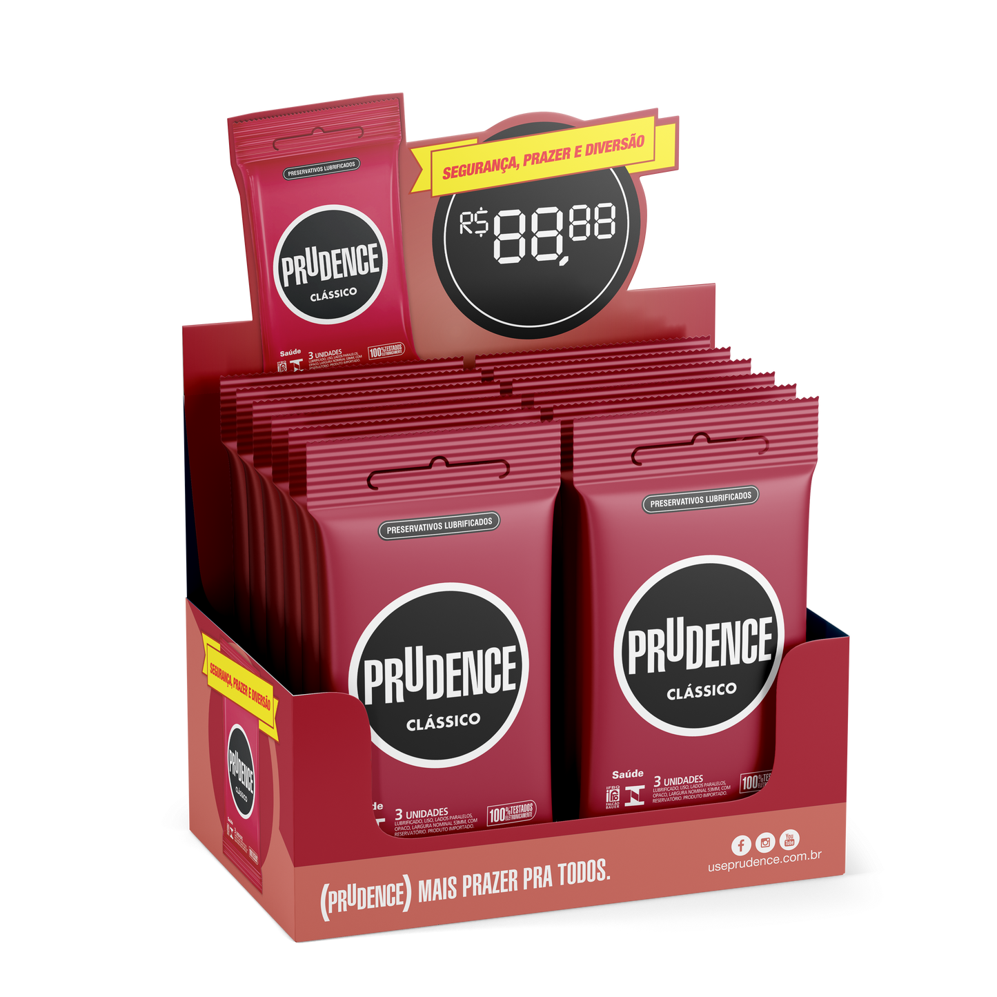 Display Preservativo Prudence com 12 x 3 unidades
