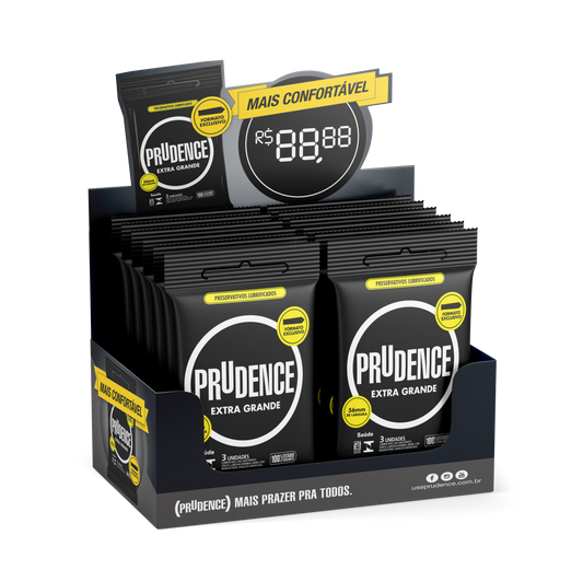 Display Preservativo Prudence Extra Grande com 12 x 3 unidades