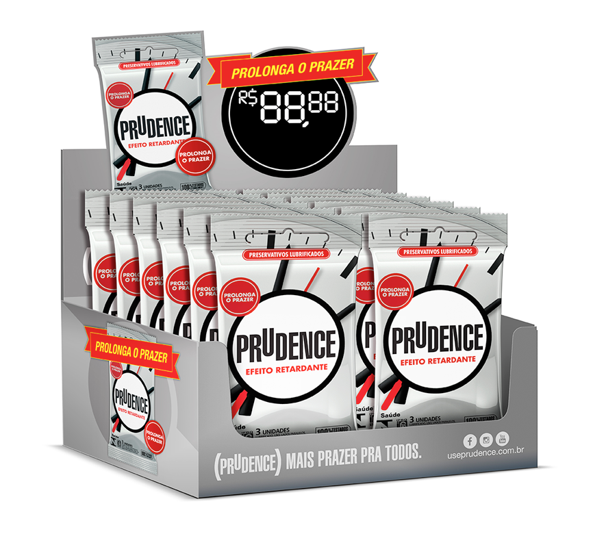 Display Preservativo Prudence Efeito Retardante com 12 x 3 unidades