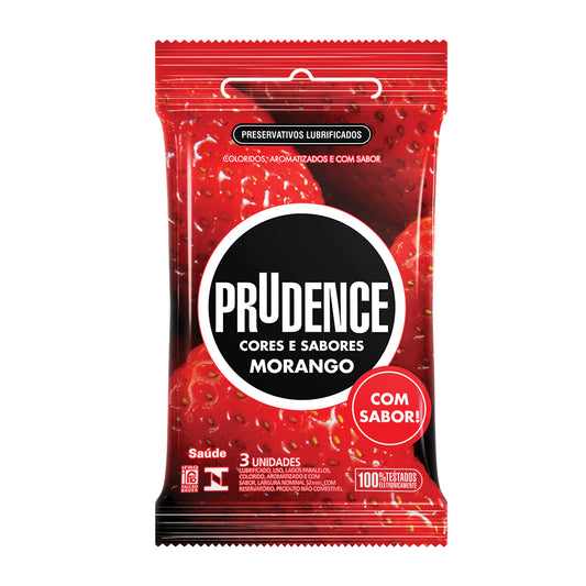 Preservativo Prudence Morango com 3 unidades