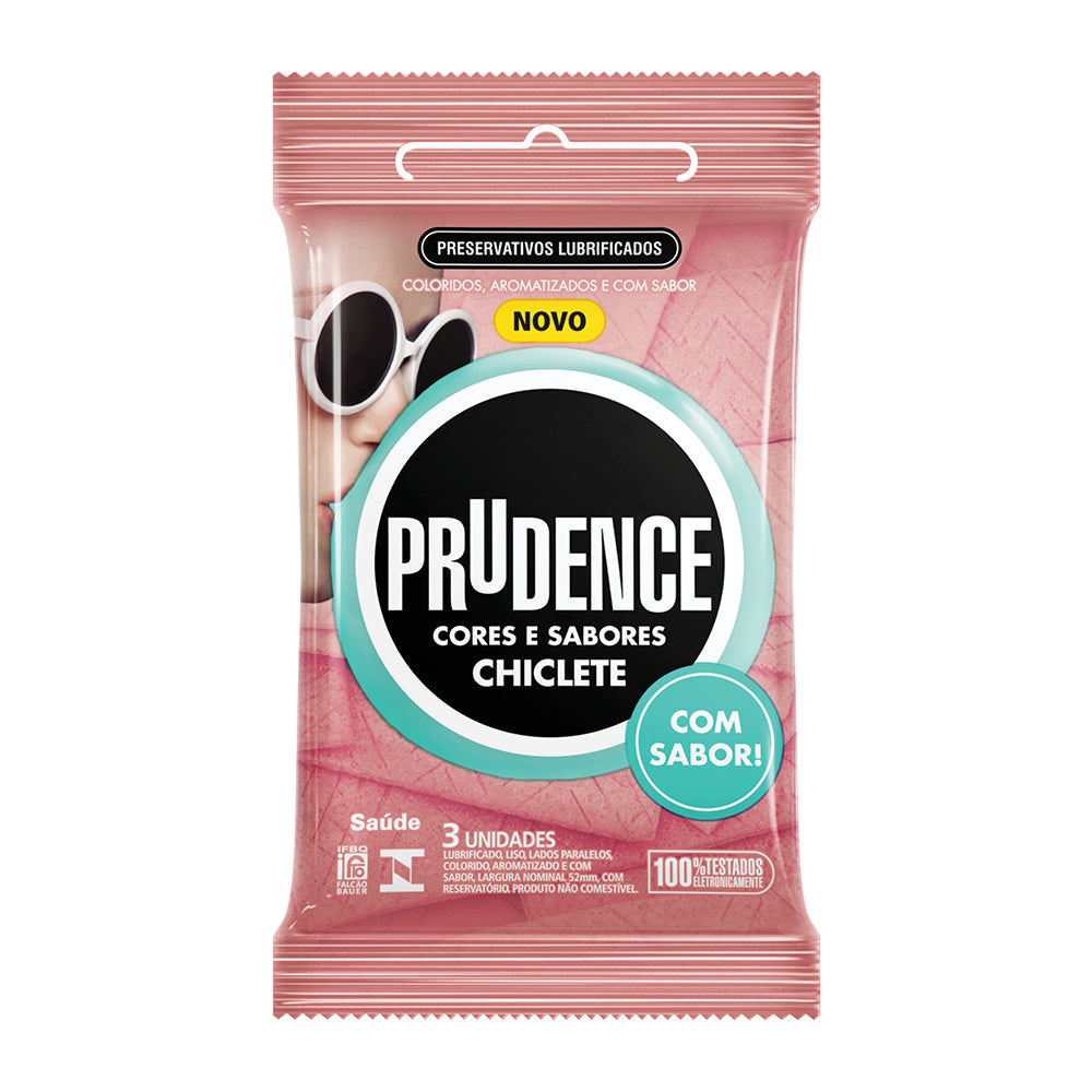 Preservativo Prudence Chiclete com 3 unidades