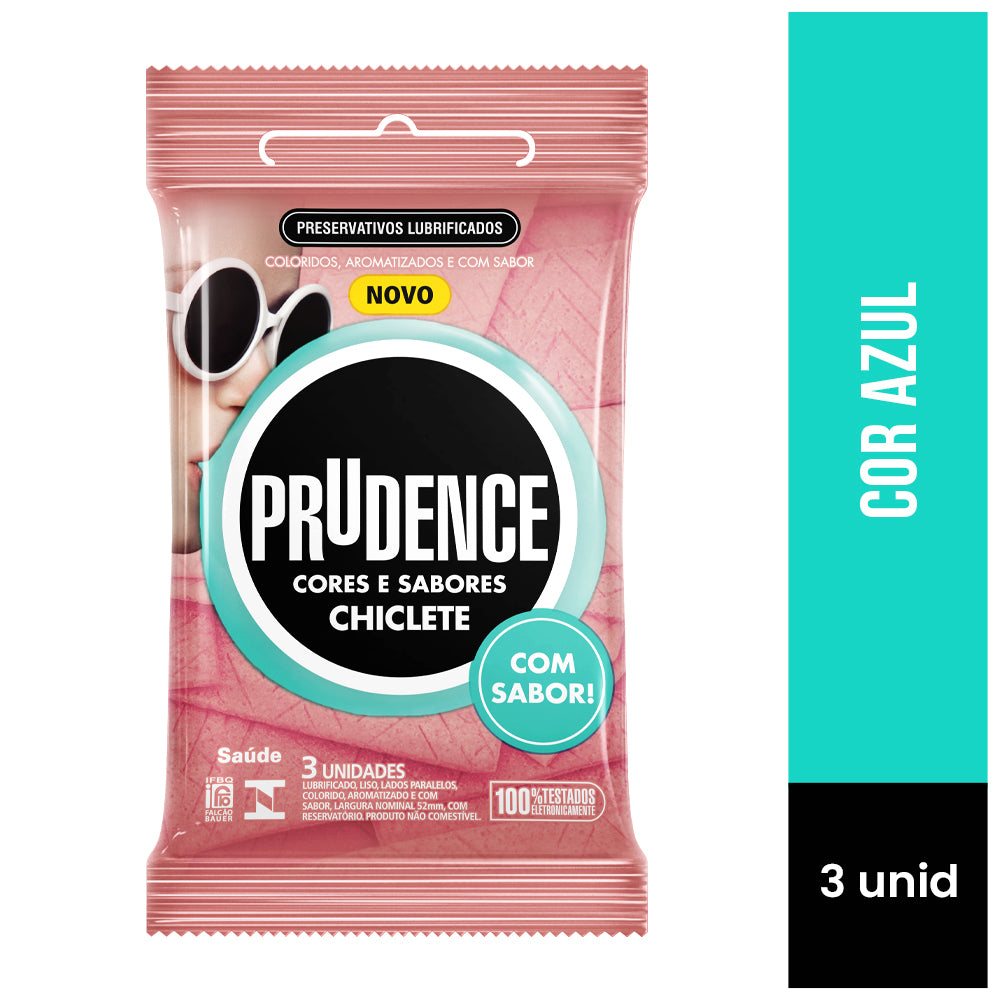 Preservativo Prudence Chiclete com 3 unidades