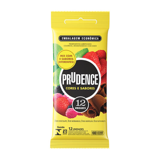 Preservativo Prudence Mix Flowpack com 12 unidades