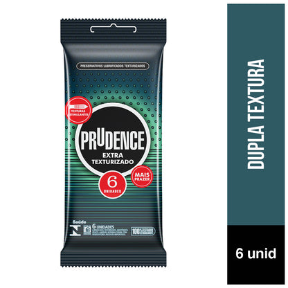 Preservativo Prudence Extra Texturizado com 6 unidades