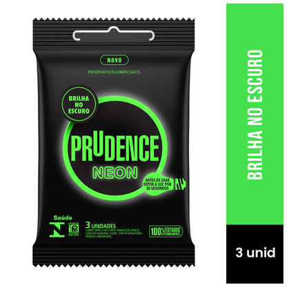 Preservativo Prudence Neon com 3 unidades