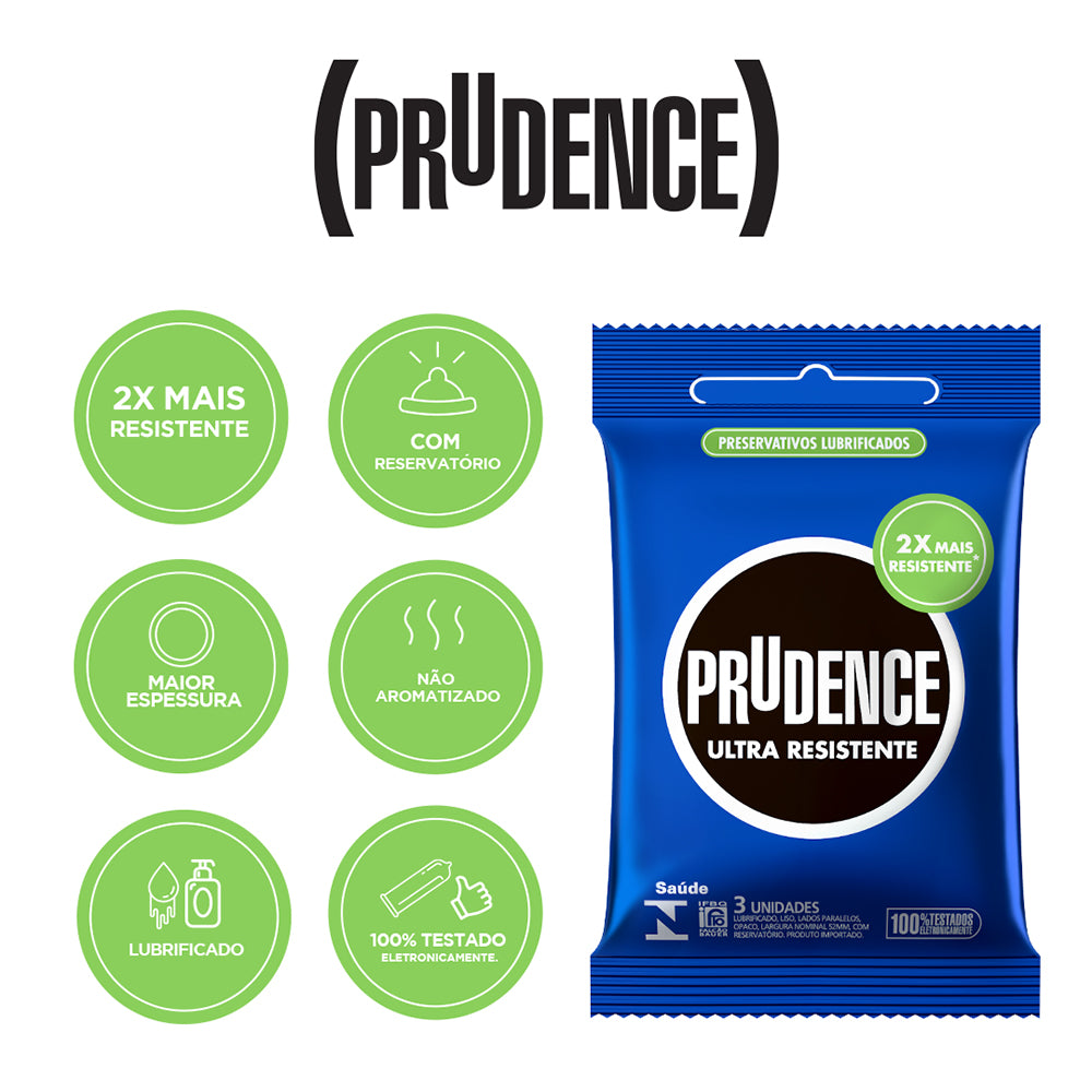 Preservativo Prudence Ultra Resistente com 3 unidades