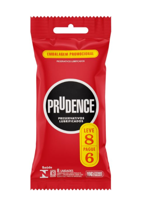 Preservativo Prudence Lubrificado Leve 8 pague 6 unidades